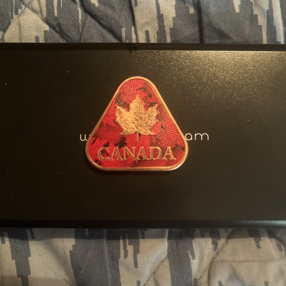 Colorized Maple Leaf 🍁 Canada .999 Fine Copper Reverse Proof Triangle ADVP 1 Oz