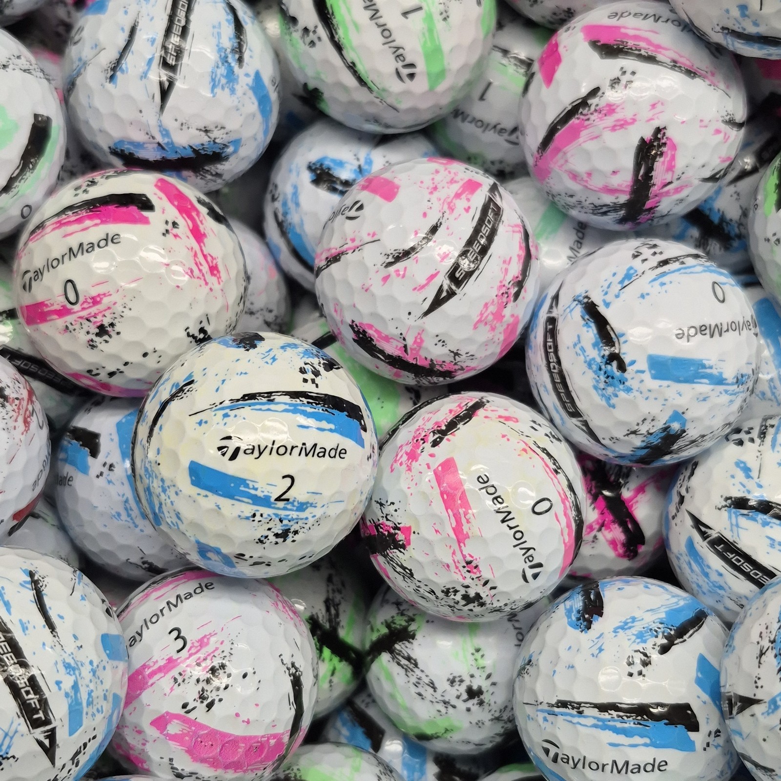 36 Taylormade Speedsoft Ink Color Mix Golf Balls - 3A Value Grade AAA