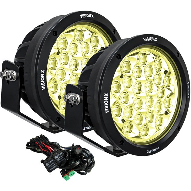 Vision X Multi-LED CG2 Round Light Cannons 8.7" Black Selective Yellow