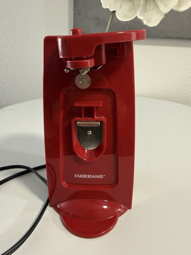 Farberware Electric Can Opener Red Kitchen Countertop
