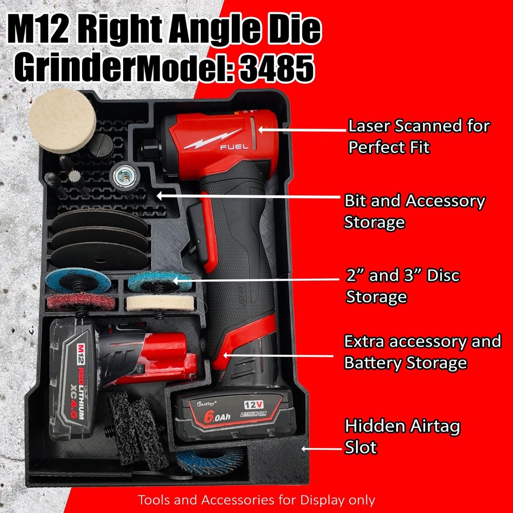 Milwaukee M12 Right Angle Die Grinder Packout Insert
