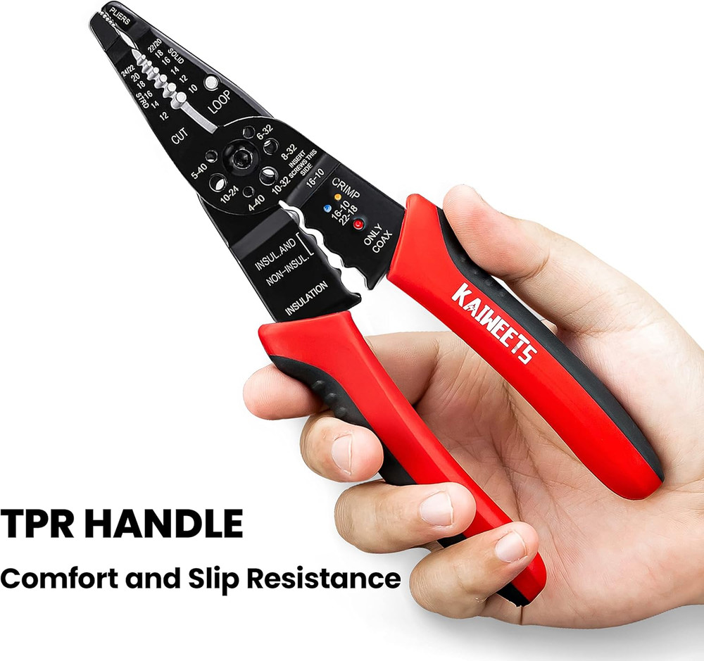 KAIWEETS Wire Stripper 10 22 AWG Multipurpose Electrical Pliers