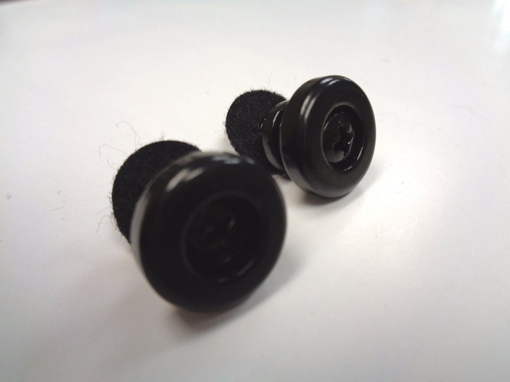 Black Guitar Strap Buttons with Washers & Screws