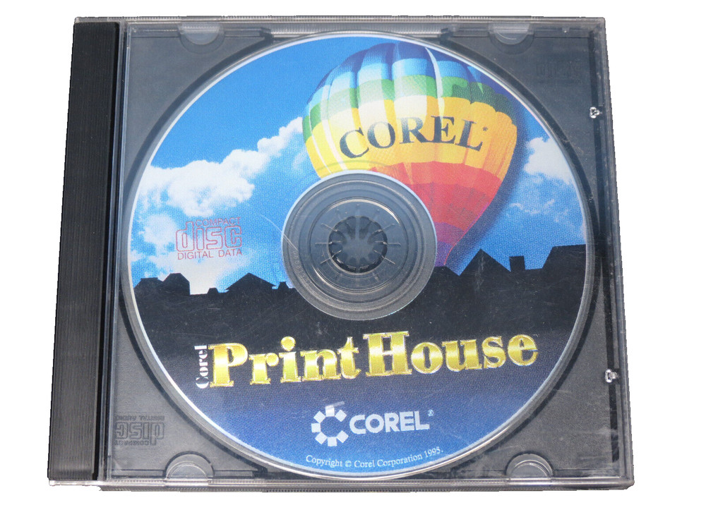 Vintage Corel Print House Windows 95 CD Rom Disc