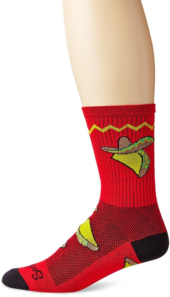 SockGuy Men's Taco Tuesday Crew Sock, Red, S/M