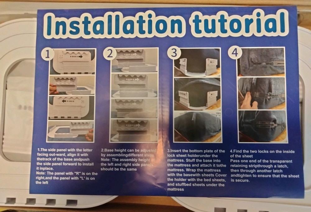 White Lock Sheet Holders For Bed