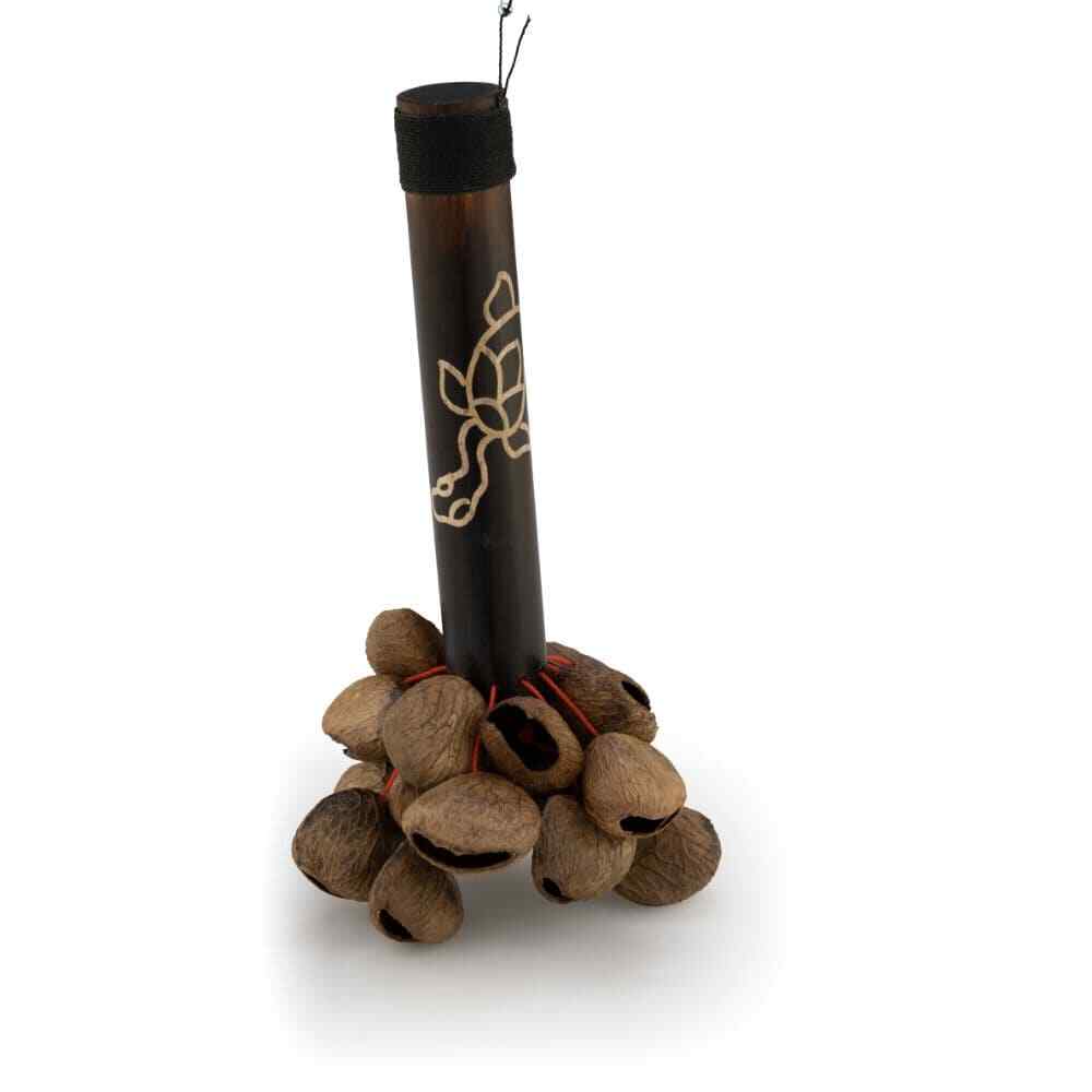 Pearl Pangi Nut Shaker w/Bamboo Handle
