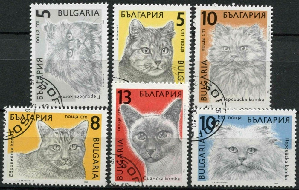 Bulgaria, #3510-15 Cats 1989 set, 6v used