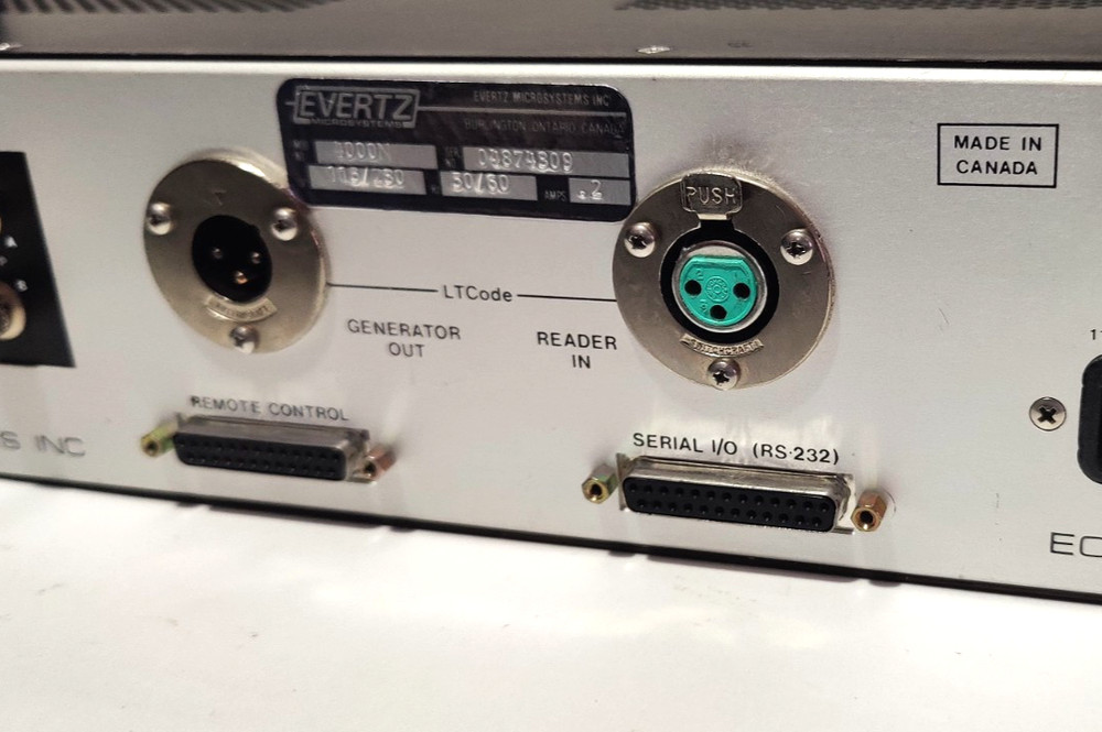 WORKING Evertz 4000 Professional VITC/LTC Timecode Generator / Reader Rack Unit