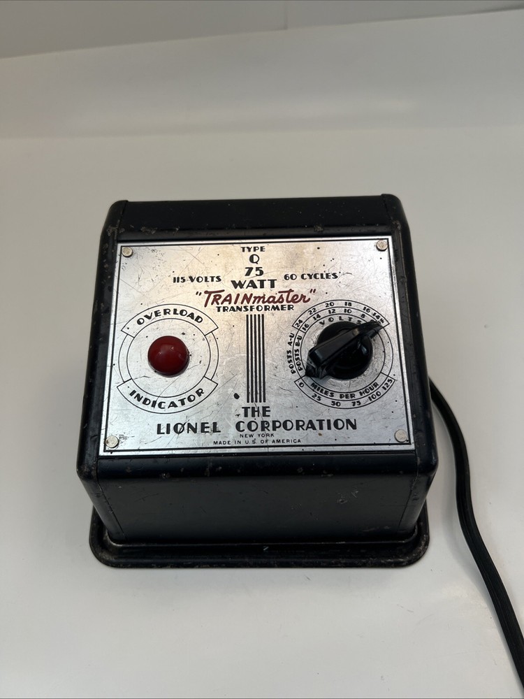 LIONEL TRAIN MASTER TRANSFORMER TYPE Q 75 WATTS TESTED