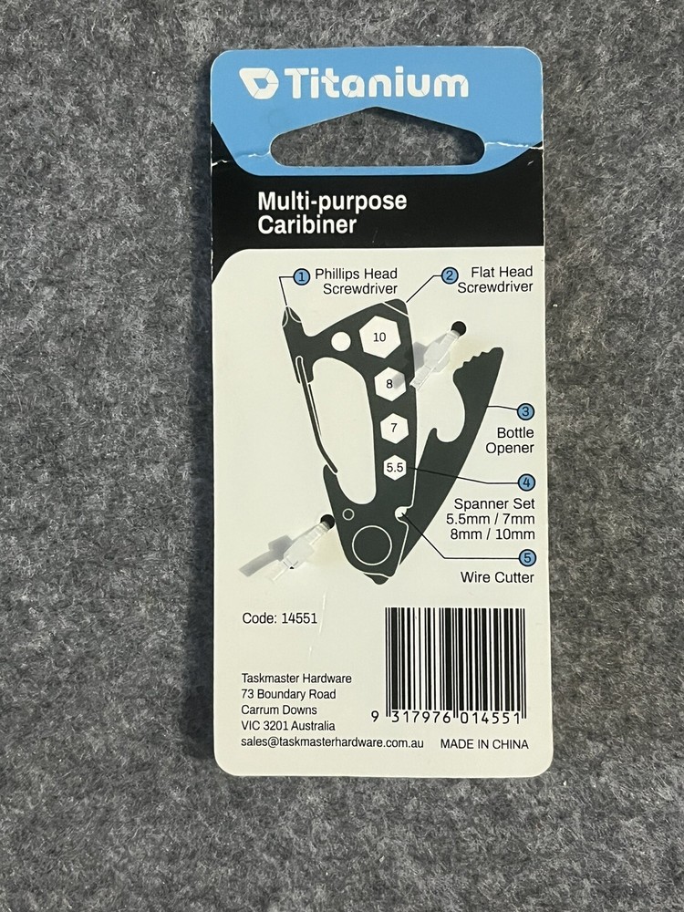 Titanium Multi Purpose Carabiner Tool