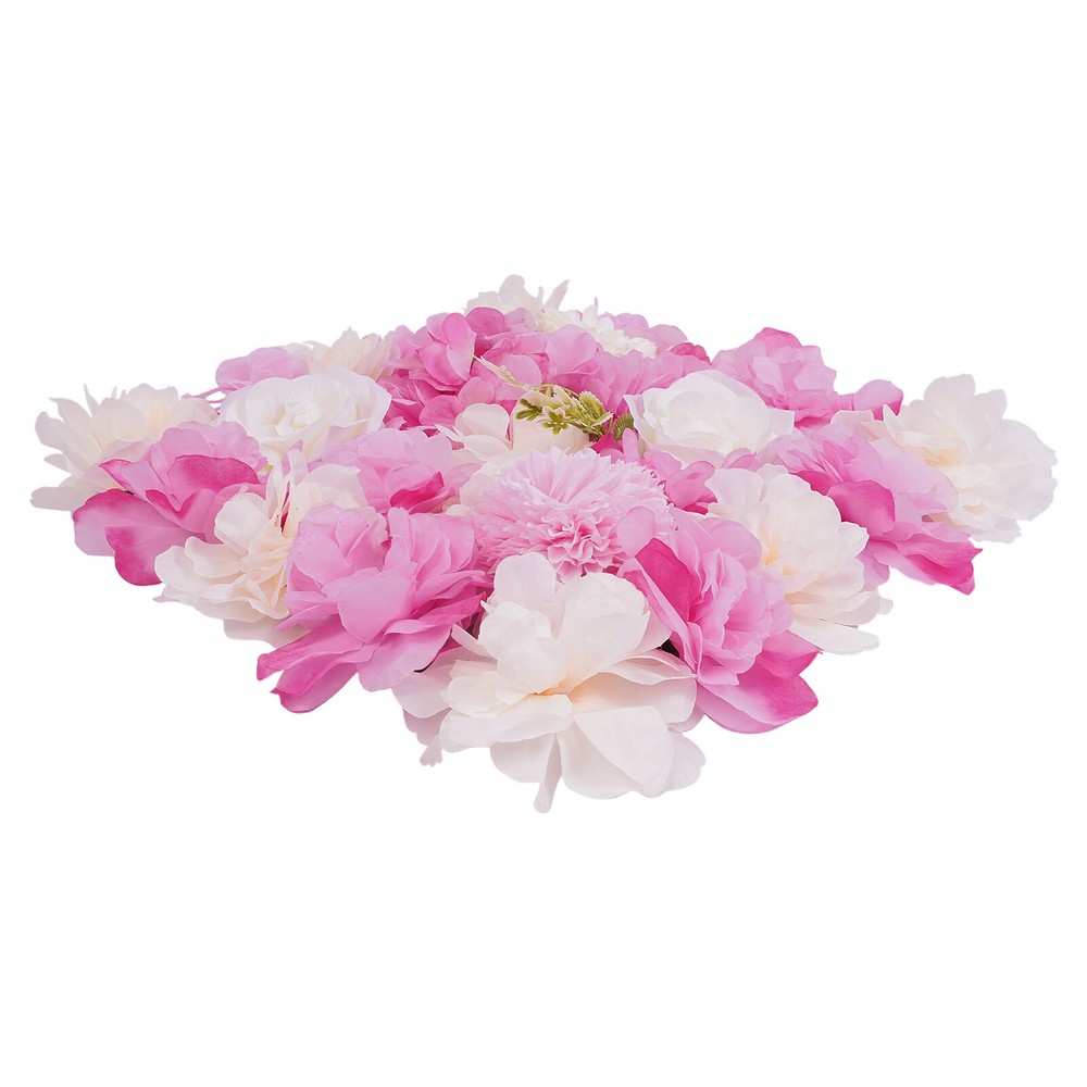 12pcs Artificial Flower Wall Panel Wedding Background Silk Rose Mat Floral Pad