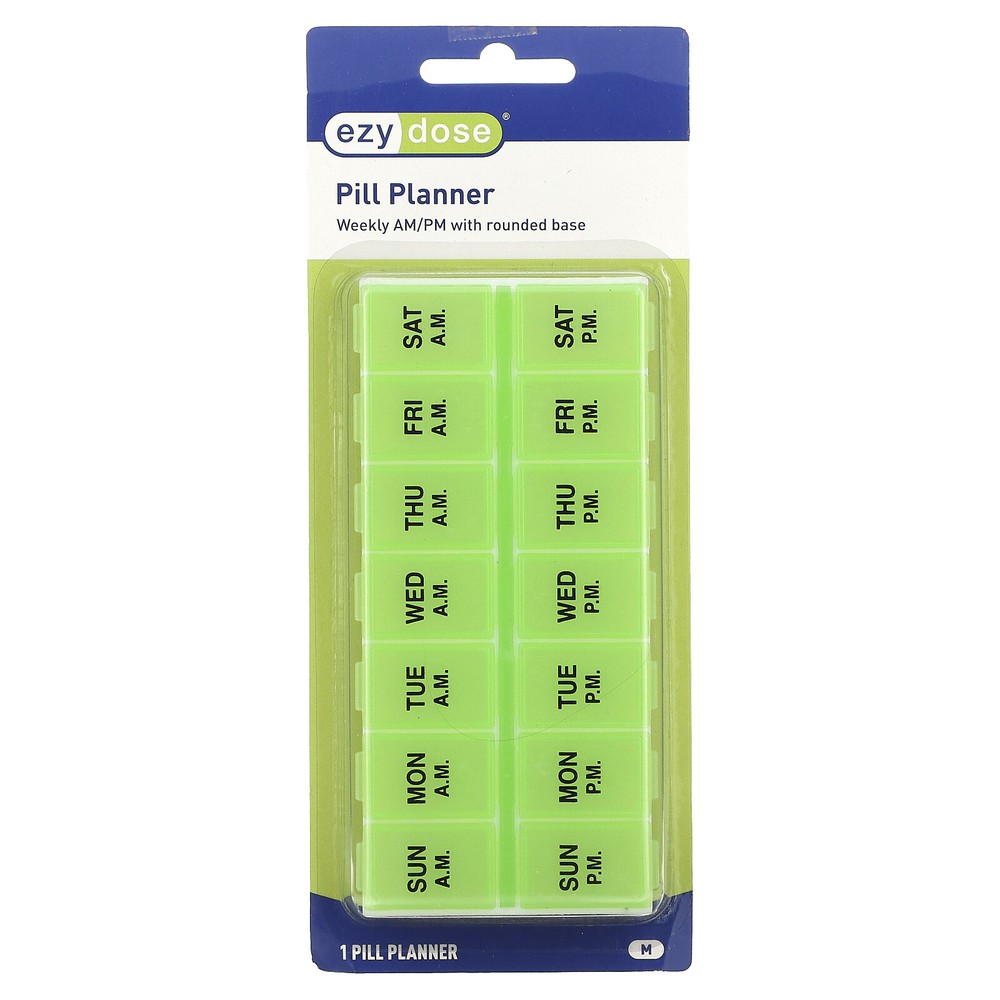 Weekly AM/PM with Rounded Base Pill Planner, Medium, 1 Count