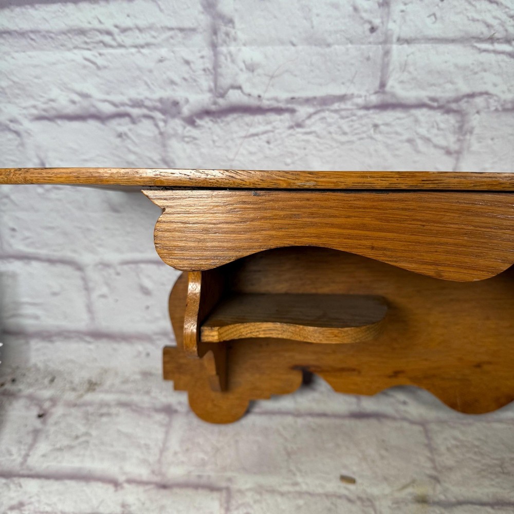 Vintage Oak Clock Wall Shelf