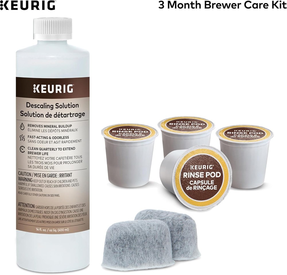 3-Month Brewer Maintenance Kit Includes Descaling Solution Water Filter