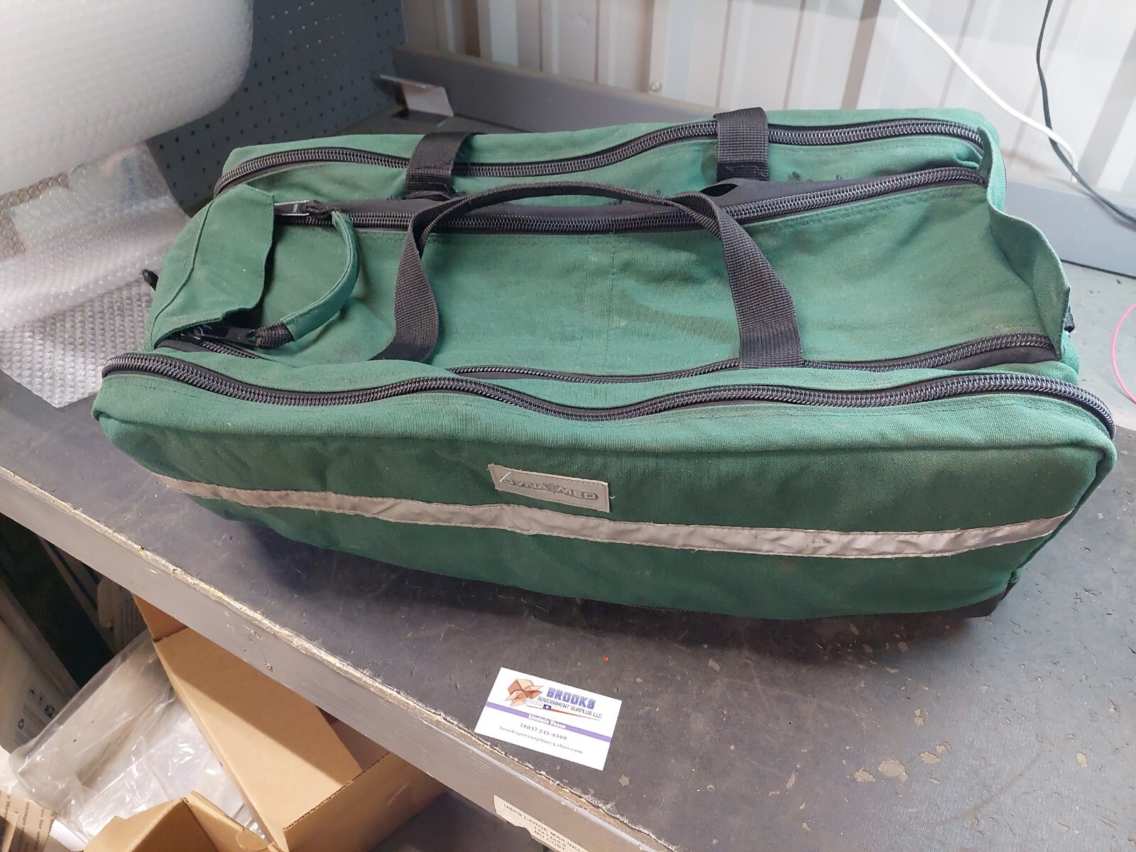 Dynamed Oxygen Cylinder Tank Airway Green Medical Bag