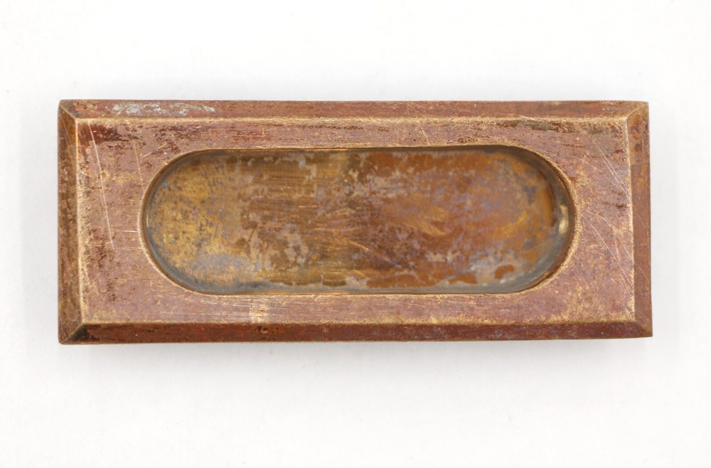 Vintage 3 in. Rectangle Brass Window Sash Lift