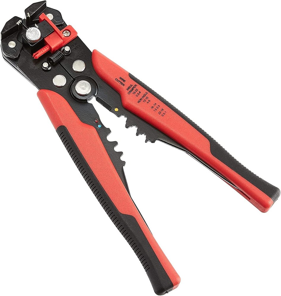 Amazon Basics Professional Self-Adjusting Wire Strippers and Black/Red