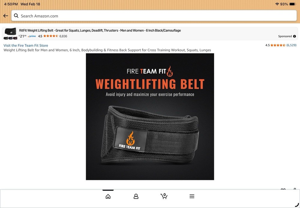 Fire Team Fit Weightlifting Belt - Size Small - Good Condition