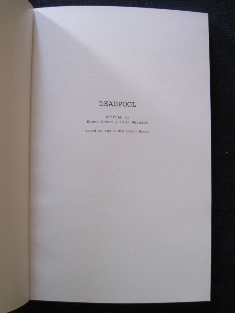 ORIGINAL SCRIPT - DEADPOOL - OSCAR CONSIDERATION 1st Ed in Book Form - X-MEN
