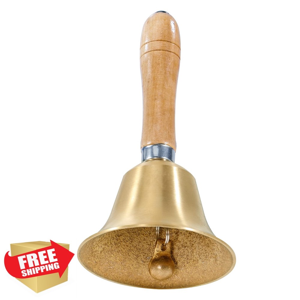 Dreokee Solid Brass Hand Bell 3.15 Inch Loud Dinner Call Bell