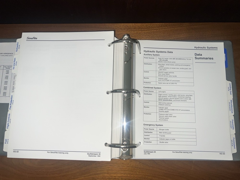 SimuFlite Gulfstream III Gulfstream 3 Technical Manual