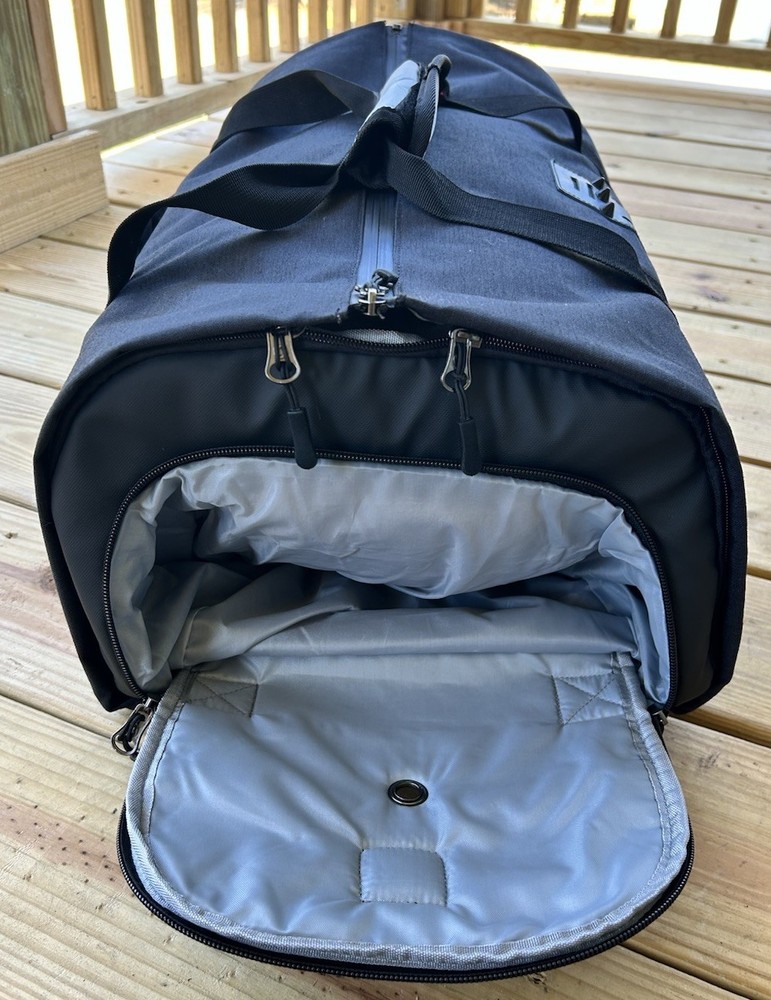 Ozuko Backpack Duffel Bag Black Multiple Compartment Pockets Travel Carry On