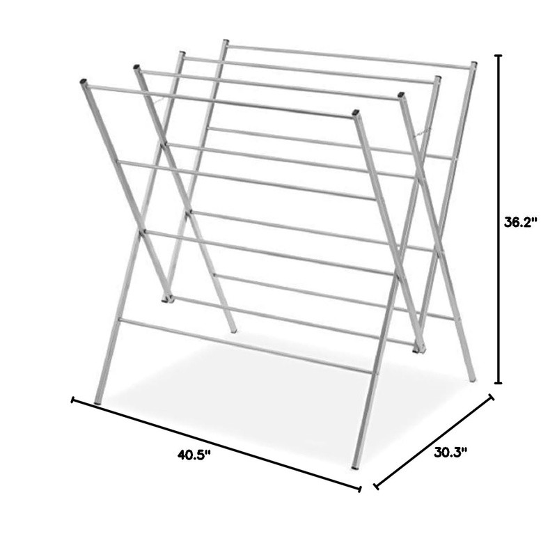 Oversized Metal Drying Rack Freestanding Foldable 11 Bars 34.5ft Space New