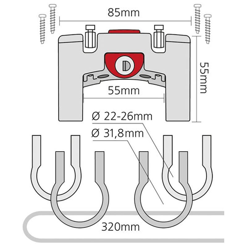 KLICKfix Handlebar Adapter universal with Lock