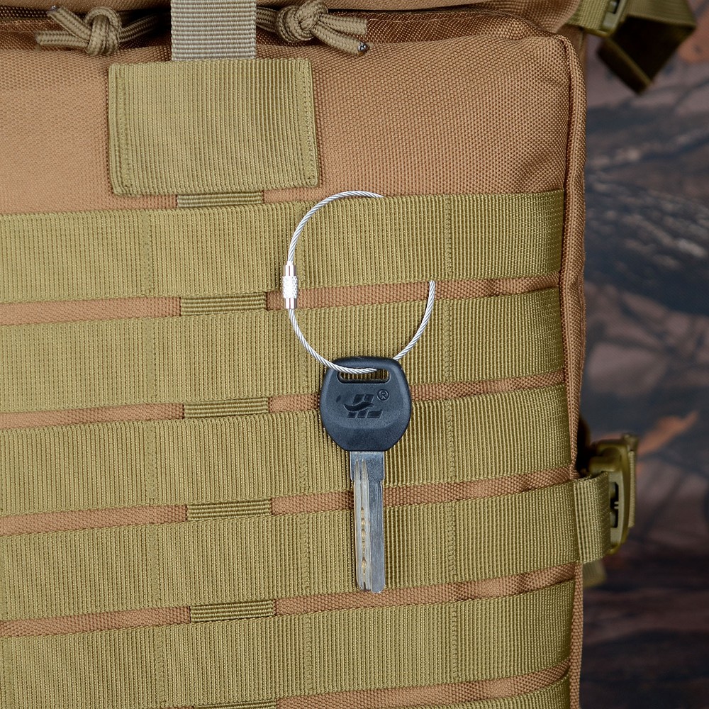 Thread Heavy Duty Stainless Cable Keyring Keychain with Zippered Pouch 10 Pack