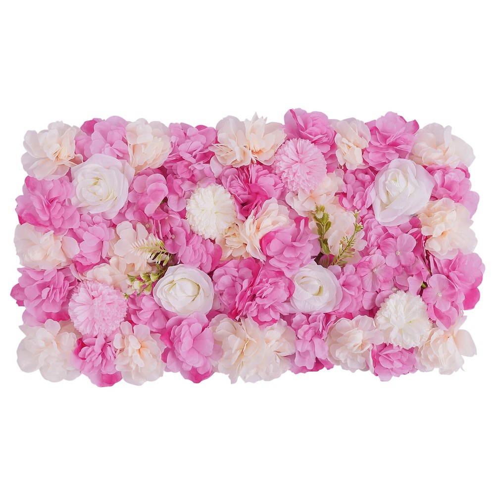 12pcs Artificial Flower Wall Panel Wedding Background Silk Rose Mat Floral Pad