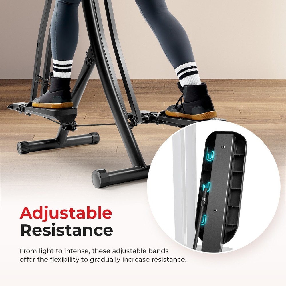 Smart Foldable Air Walk Elliptical Ski Glide Cross Trainer Adjustable Resistance