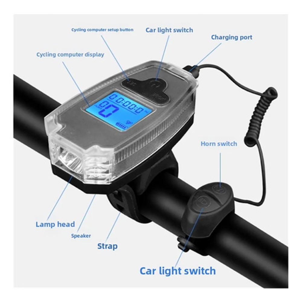 New Bicycle Speed Watch Band Horn Lighting Multi functional Wireless Code Table