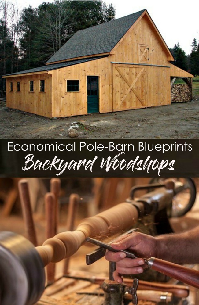 17 Workshop and Studio Barn Plans - Complete Pole-Barn Construction Plans (S4)