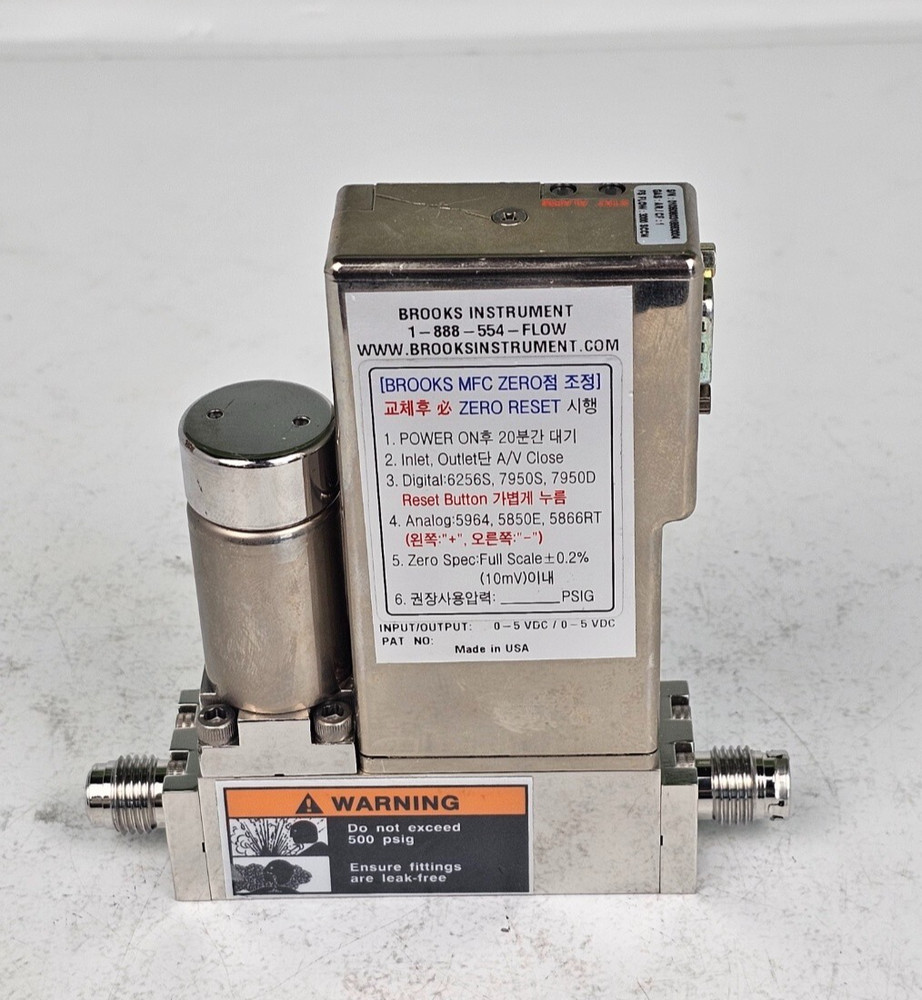 Brooks Instrument mass flow controller MFC SLA7950S AR 1 3000 SCCM