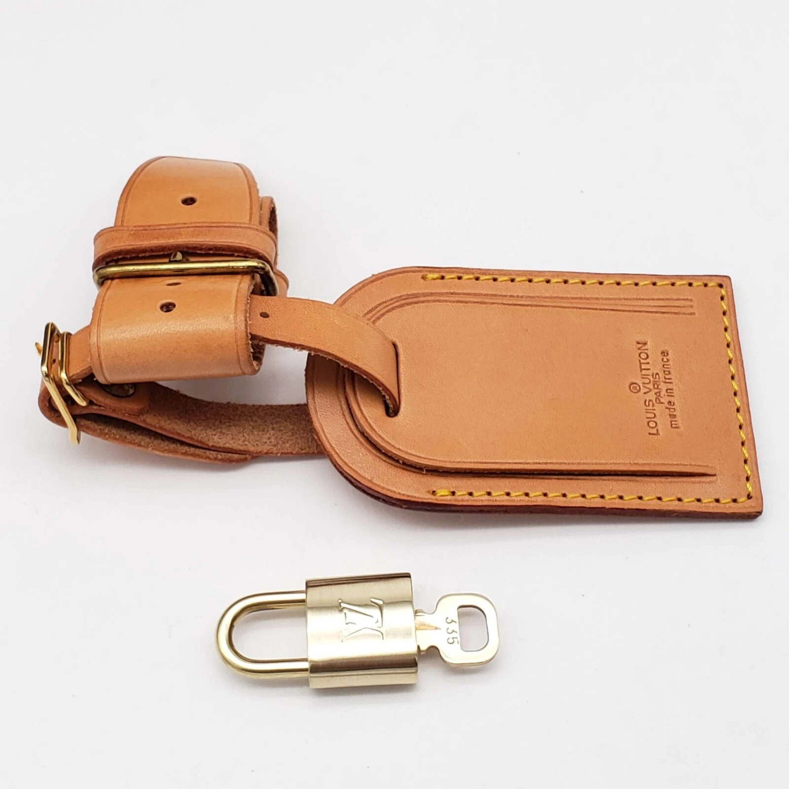 100% Authentic Louis Vuitton Gold Padlock and Luggage Tag / Name Tag/ Travel Tag