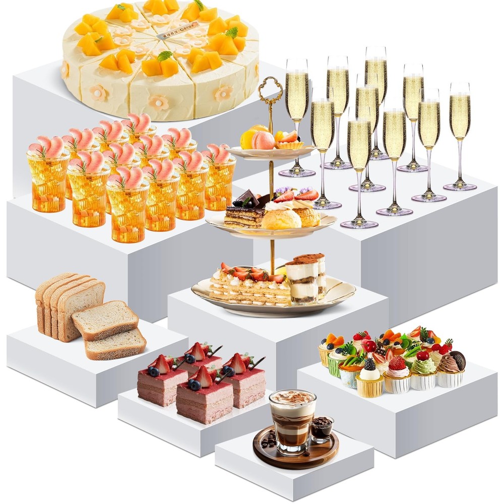 8PCS Buffet Risers, Food Risers for Buffet Table, Display Stand for Catering ...