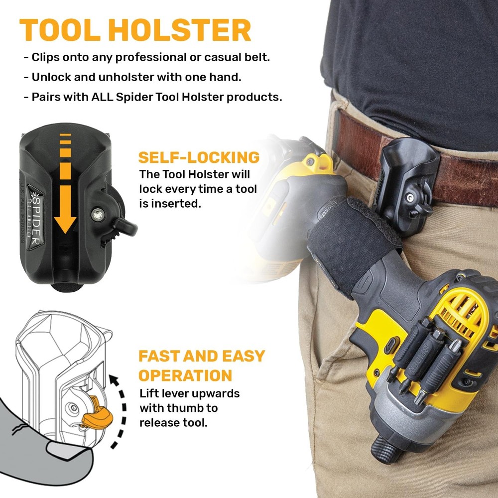 Spider Tool Holster - Self Locking, Quick Draw, Holster,