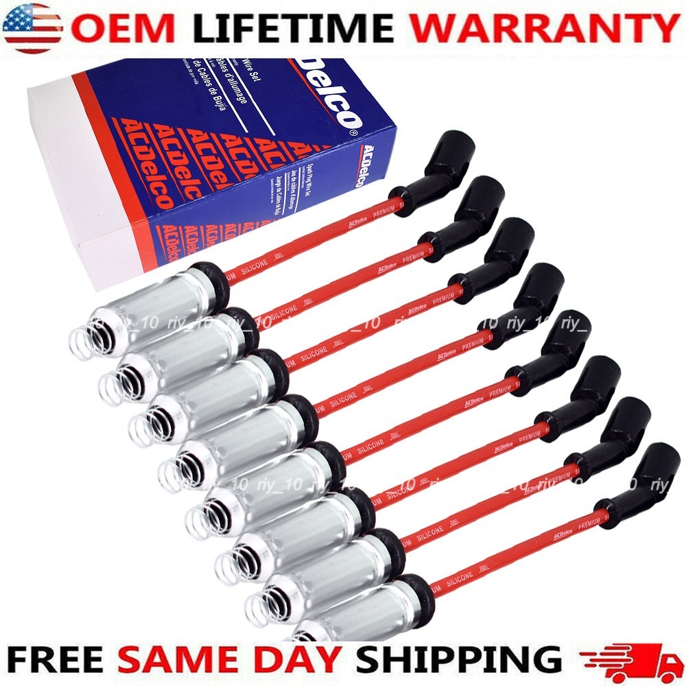 8pcs 758EE Spark Plug Wires For 2014-2018 GM Chevrolet 1500 Silverado Corvette Y