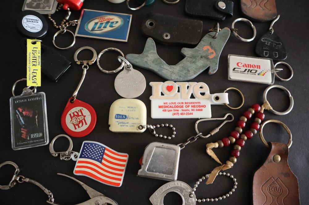 Junk Drawer Keychains Lot Tupperware Good Luck Retractable Lantern Advertising