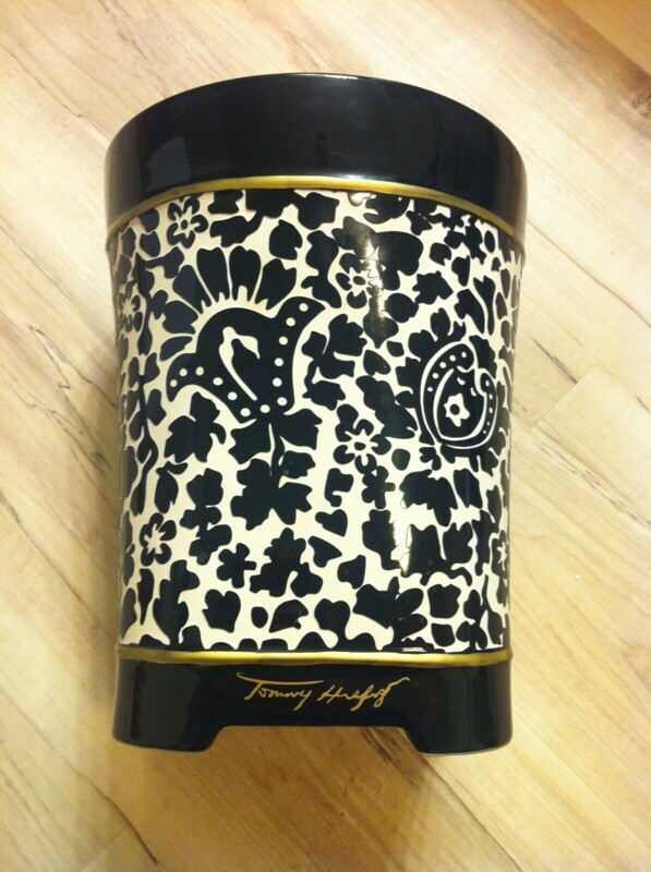 Rare Tommy Hilfiger Texture Design Ceramic Waste Basket
