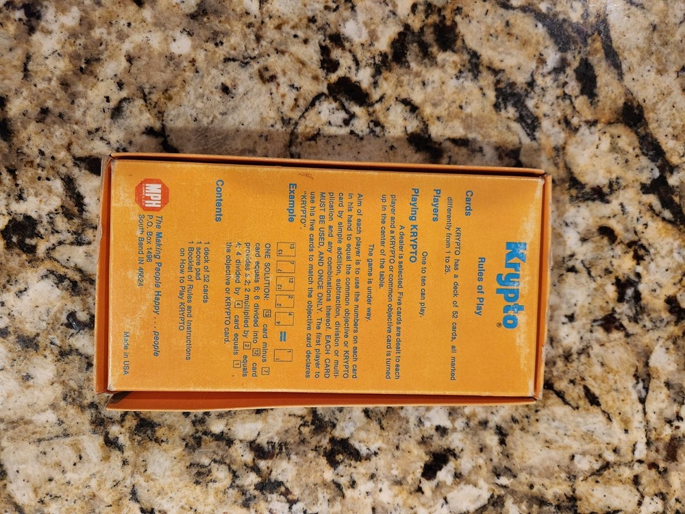 Vintage Krypto by MPH Family Arithmetic Math Game Complete - Pre-Owned
