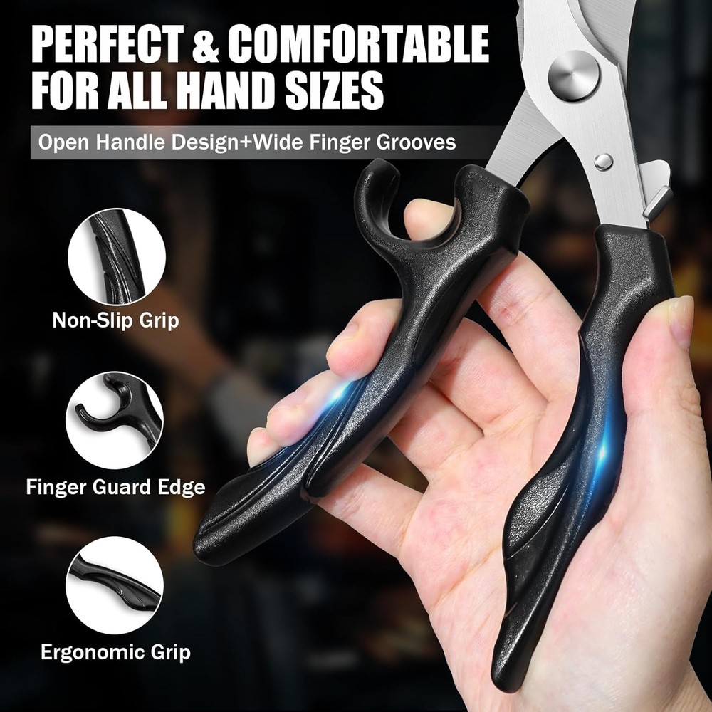 Kitchen Scissors All Purpose - Stainless Poultry Shears Dishwasher Safe