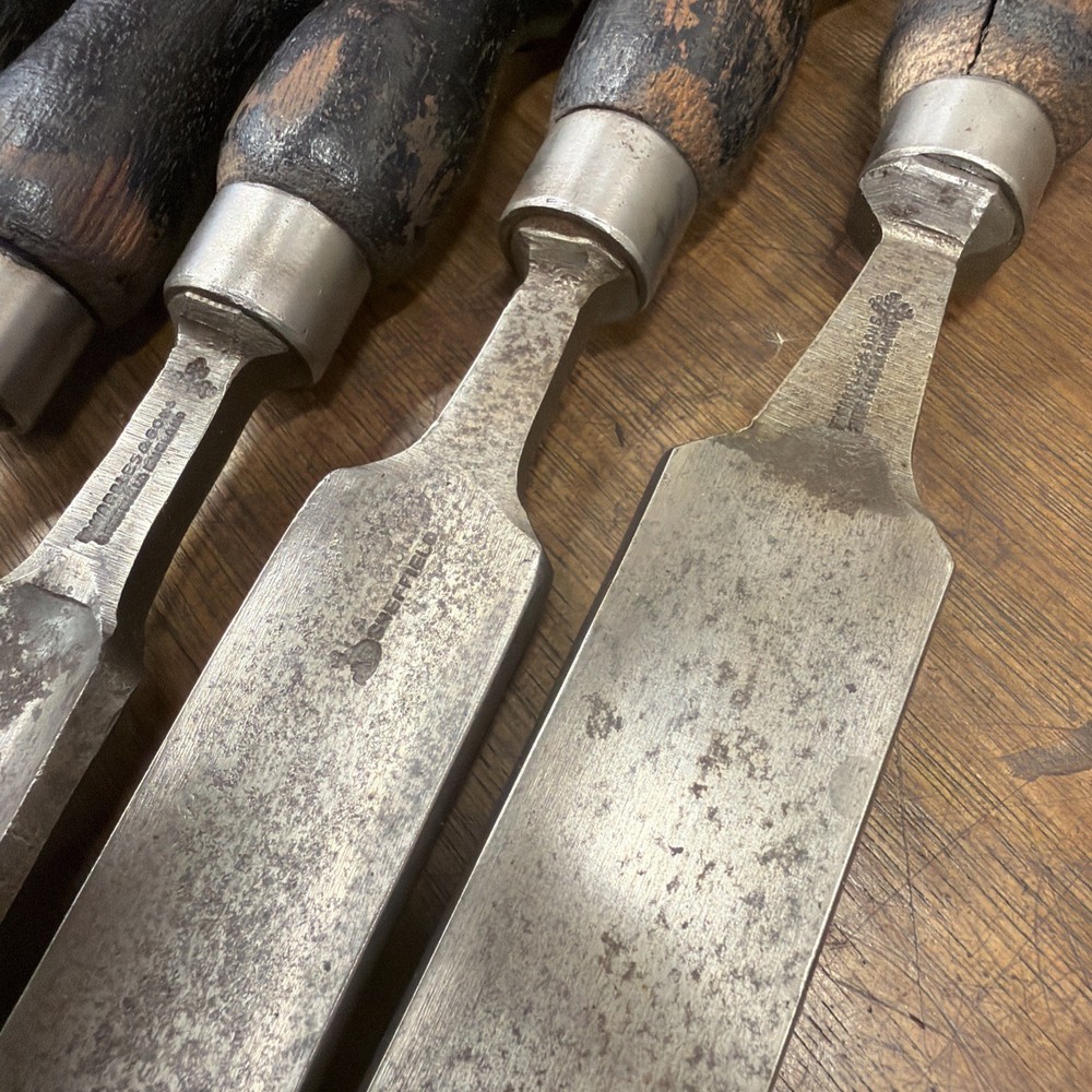Vintage Paring Gouges Job Lot - X9 Marples / Ward Etc