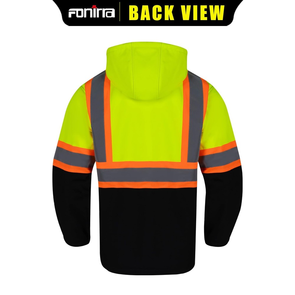 Hi Vis Reflective Jacket ANSI Class 3 with Soft Shell Waterproof Windproof Co...