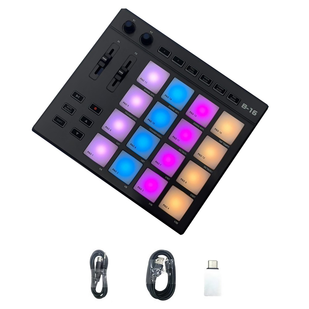 RGB MIDI Pad Controller Beat Maker Machine For Finger Drumming Music Making