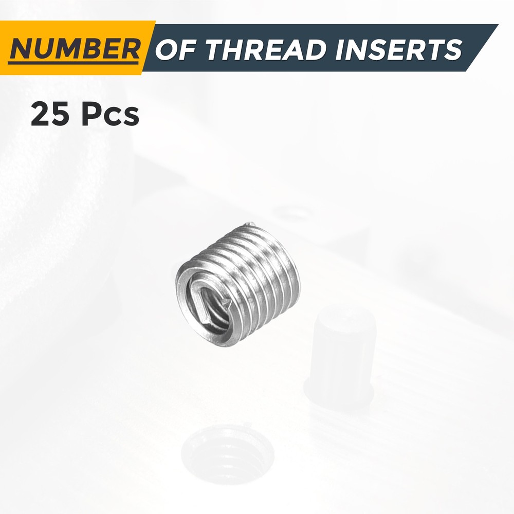 25pcs Wire Thread Inserts M2.0 x 0.4 x 2.5D Metric Helical Threaded Sleeve