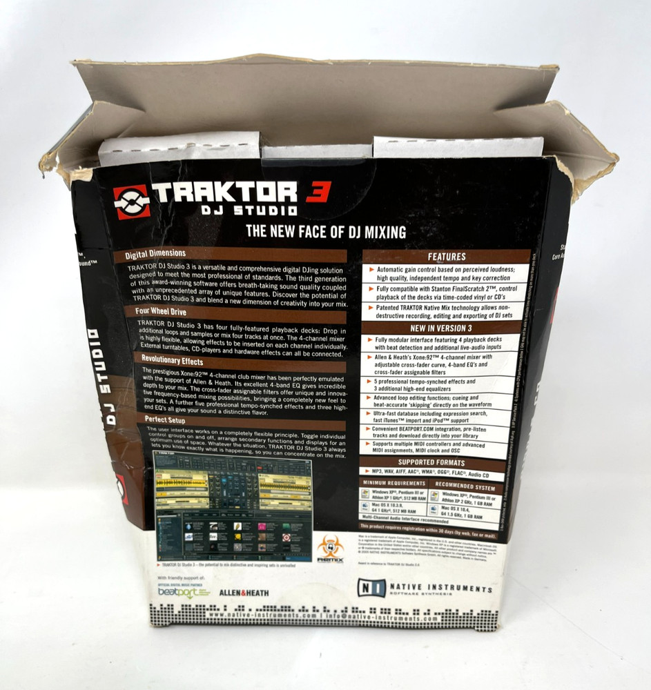 Traktor 3 DJ Studio Native Instruments PC Open Box MAC/WIN CD 2005