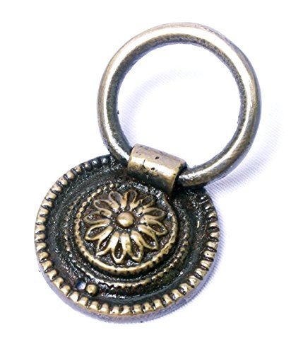NDC Antique Style Brass Ring Pulls Handles 2 Pack