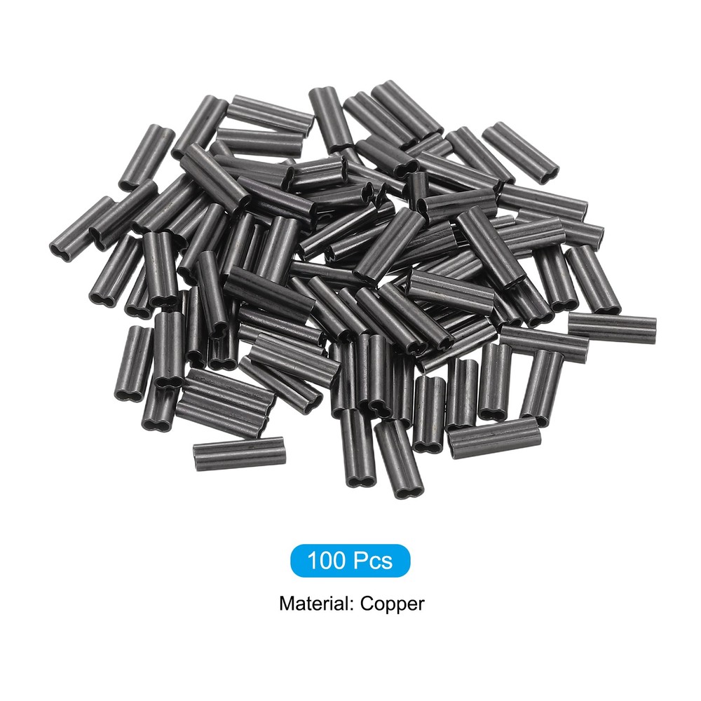 1/25" 1mm Wire Rope Loop Sleeve 100 Pcs Double Ferrule Loop Sleeve